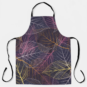 Delantal Esqueleto de hoja sin soldadura, fondo con carbón