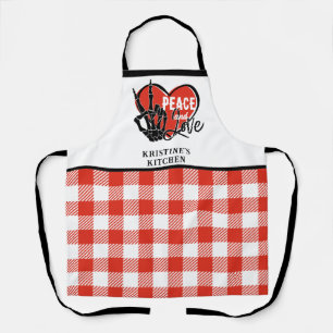 Delantal Esqueleto de Mano Modernizado Personalizado Paz y 