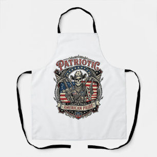 Delantal Esqueleto Patriótico Vaquero Patriota Oscuro Esque