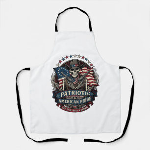 Delantal Esqueleto Patriótico Vaquero Patriota Oscuro Esque