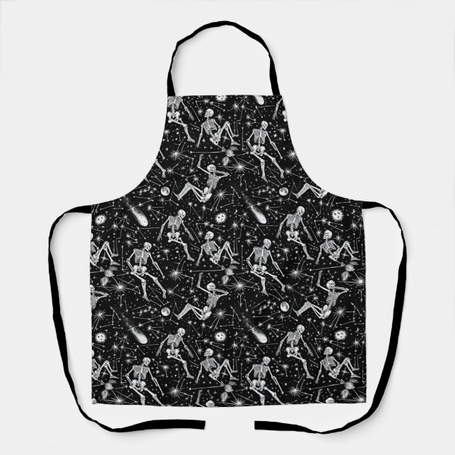 Delantal Esqueletos en el fondo del espacio (Anverso)
