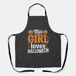 Delantal Esta Chica Ama La Tipografía De Halloween SVG Dise