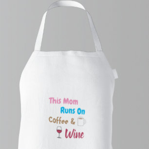 Delantal Esta Mamá Funciona Con Café Y Vino