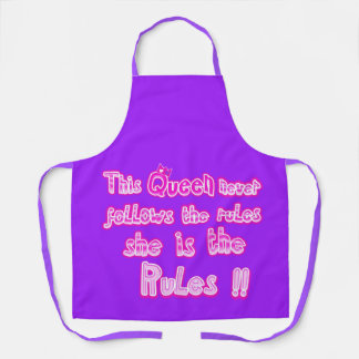 Delantal Esta reina nunca sigue las reglas púrpura