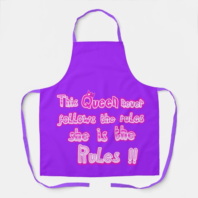 Delantal Esta reina nunca sigue las reglas púrpura (Anverso)