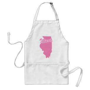 Delantal Estado rosa Illinois Apron adulto