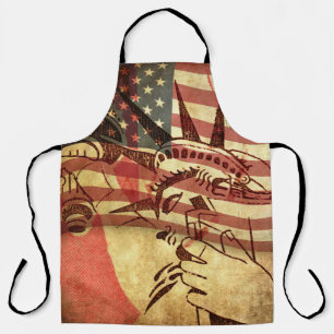 Delantal Estados Unidos, fondo negro