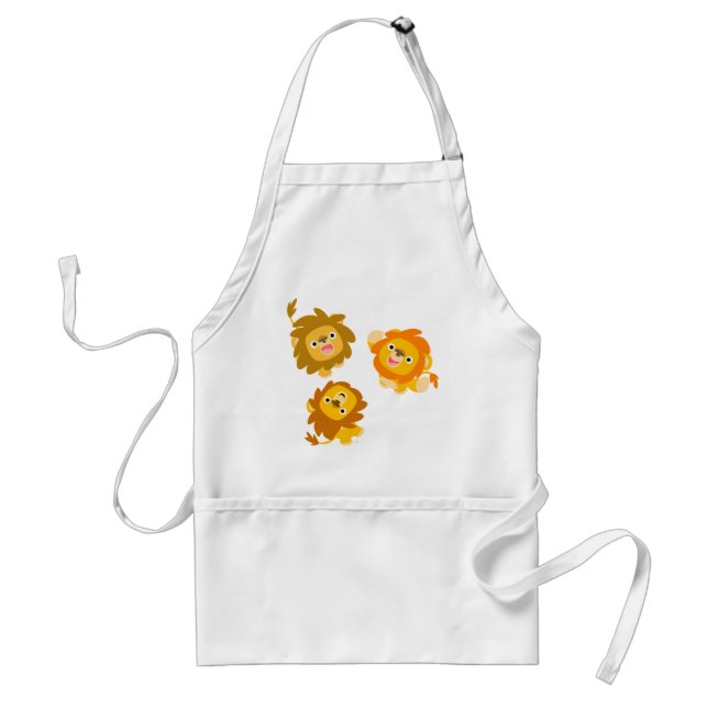 Delantal "¡Estamos aquí!" Cute Personalizado Lions Apron (Frente)