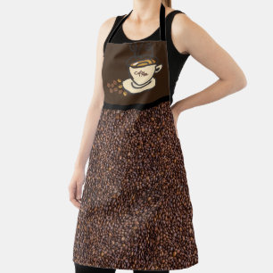 Delantal Estampa de grano de café / Estampa de amante del c