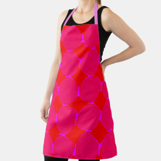 Delantal Estampa de moda con efecto rojo rosa malva