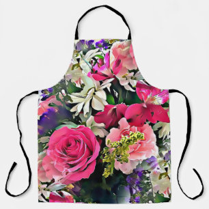 Delantal Estampa floral tropical de flores por todas partes