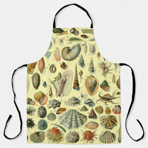 Delantal Estampa vintage de conchas de Adolphe Millot Coste