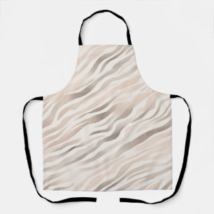 Delantal Estampado Animal Cebra Beige Crema Rosa