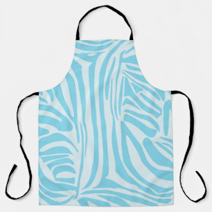 Delantal Estampado de cebra azul y blanco en negrita