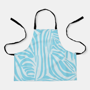 Delantal Estampado de cebra azul y blanco en negrita