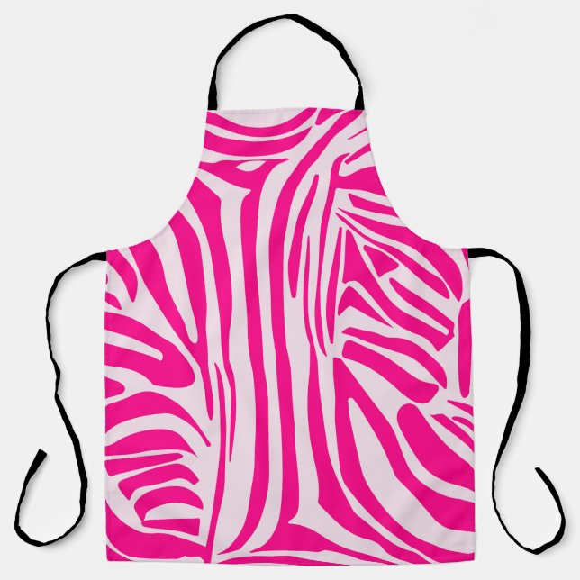 Delantal Estampado de cebra rosa (Anverso)