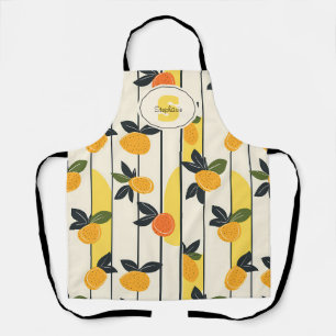 Delantal Estampado de frutas cítricas amarillas soleadas co