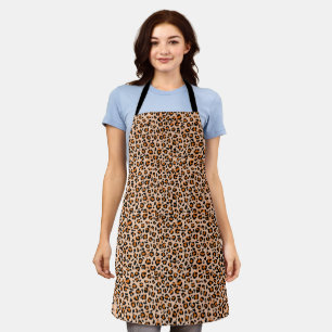Delantal Estampado de leopardo naranja y marrón