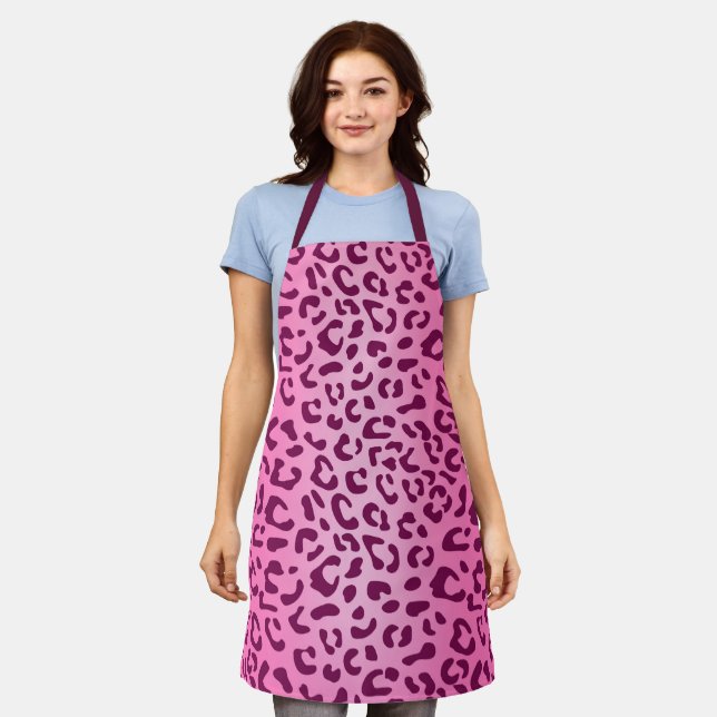 Delantal Estampado de leopardo rosa elegante (Gastado)
