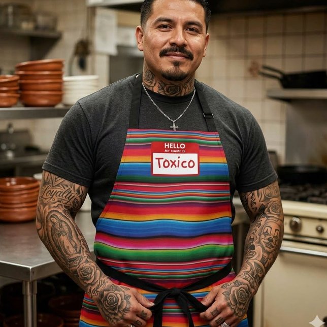 Delantal Estampado de sarape mexicano tóxico (Toxico Mexican sarape print Apron)