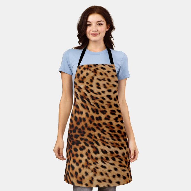 Delantal Estampado leopardo marrón crema (Gastado)