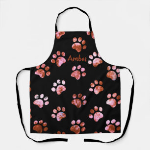 Delantal Estampado Personalizado de Huellas de Pata Texturi