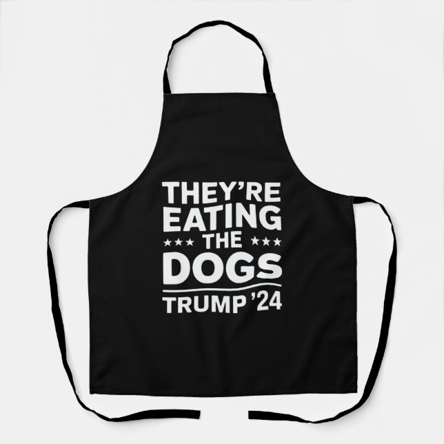 Delantal Están comiendo los perros divertido debate cita de (Anverso)