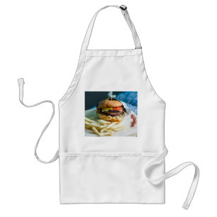 Delantal estándar de hamburguesa y papas fritas