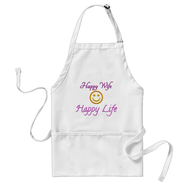 Delantal estándar Esposa Feliz Vida Feliz (Frente)