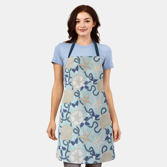 Delantal Estanques costeros de mar tropical navidades - Azu (Gastado)