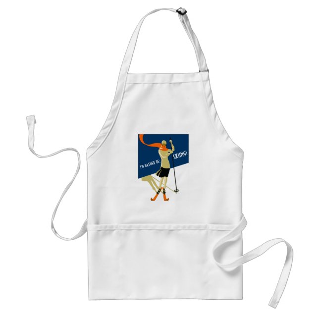 Delantal ¡Estaría esquiando bastante! Esquiadores del (Frente)