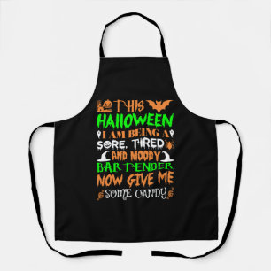 Delantal Este Halloween Cansado Moody Bartender Candy
