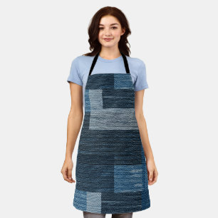 Delantal Estilo 70 Azul Jean Plaid