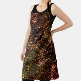 Delantal Estilo de espejado de neón marrón claro con líneas