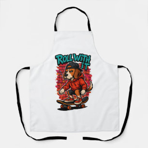 Delantal Estilo de la calle Beagle Skateboarding Graffiti A