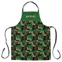 Estilo de parrilla con monograma de camuflaje verd