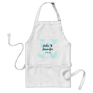 Delantal estilo de texto minimalista simple blanco boda cor