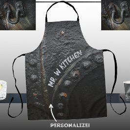 Delantal Estilo industrial metalizado negro