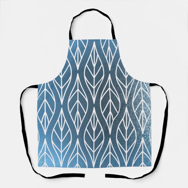 Delantal Estilo metálico azul blanco (Anverso)