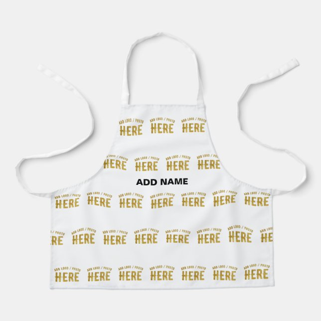 DELANTAL ESTILO MODERNO PERSONALIZABLE BLANCO VERIFICADO DE (Anverso)