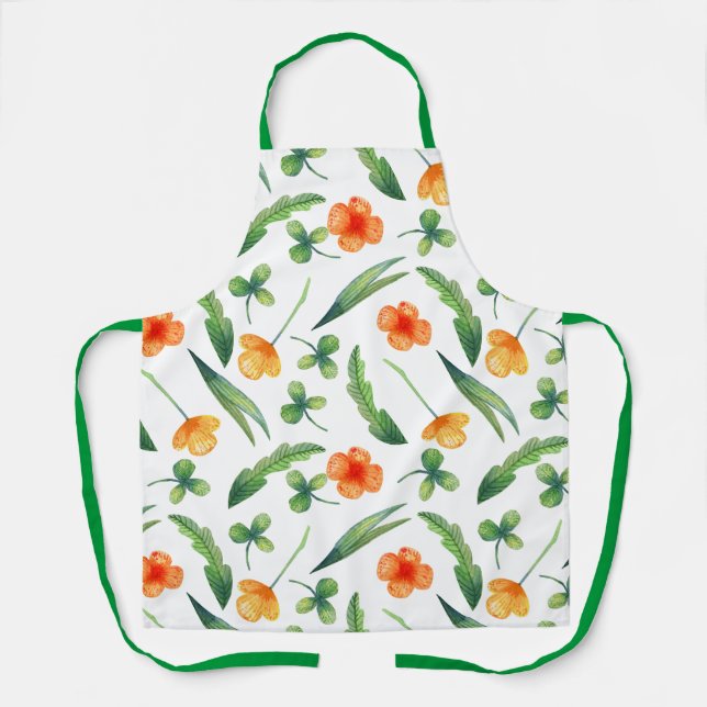 Delantal Estilo Retro Boho Patrón floral Mujeres Cocina (Anverso)