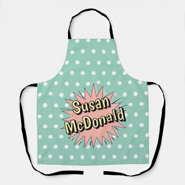 Delantal Estilo retro polka punto cincuenta (Anverso)