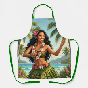 Delantal Estilo Vintage Chica Hula Hawaiano Viaje
