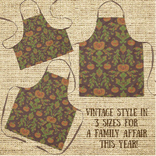 Delantal Estilo Vintage Otoñal Calabazas