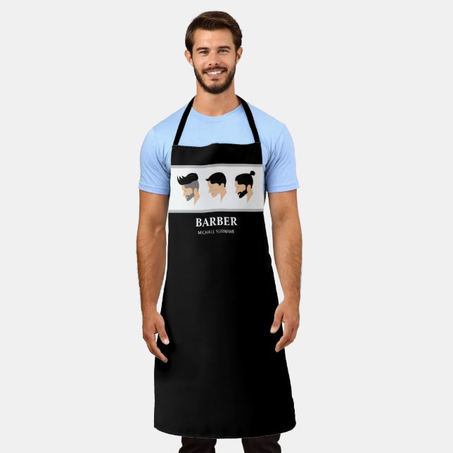 Delantal Estilos de pelo masculino Ilustracion Barber Hair  (Gastado)