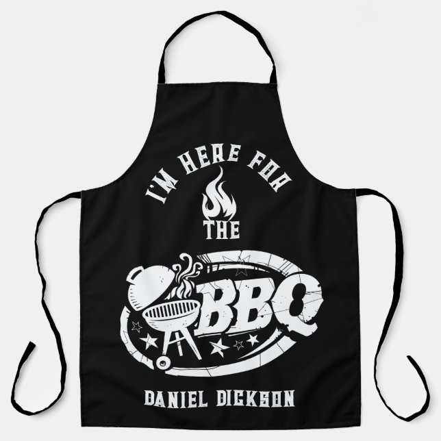 Delantal Estoy aquí para la barbacoa (Anverso)