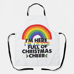 Delantal Estoy Aquí, Soy Queer Y Estoy Llena De Navidades ‏