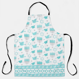 DELANTAL ESTRELLA HANUKKAH DE DAVID, DOVES, VELAS HANUKKAH