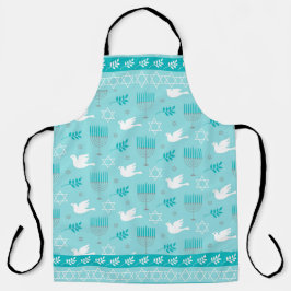 DELANTAL ESTRELLA HANUKKAH DE DAVID, DOVES, VELAS HANUKKAH