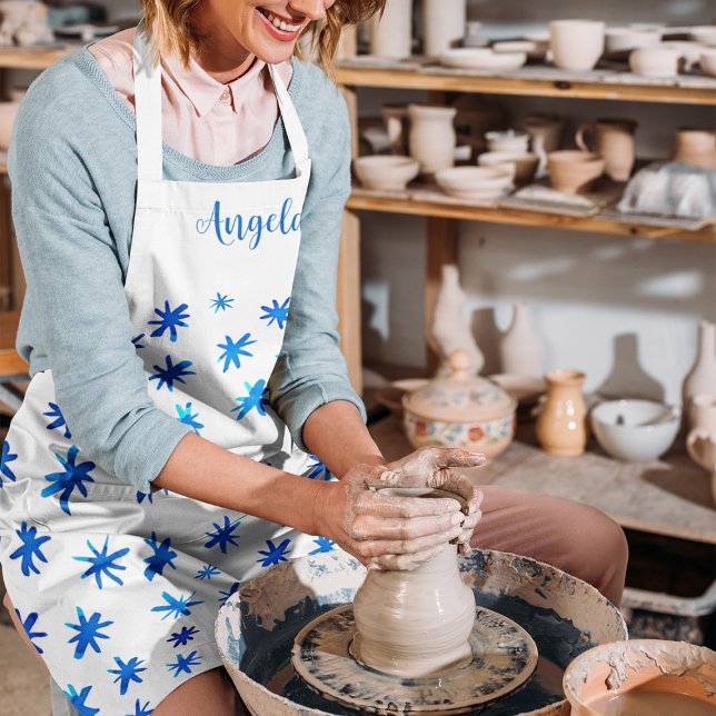 Delantal Estrellas acuarelas - azul (Subido por el creador)